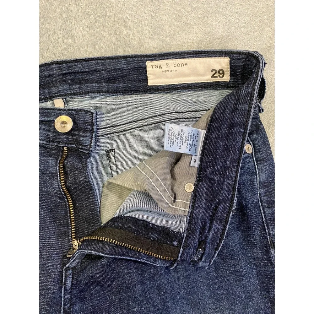 Rag Bone Jeans Women Size 29 Cate Mid Rise Ankle Skinny Dark Blue Wash Denim USA